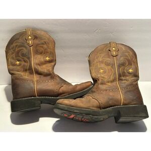 Justin Gypsy Western Cowboy Boots Brown Leather Square Toe Women Size 9 B